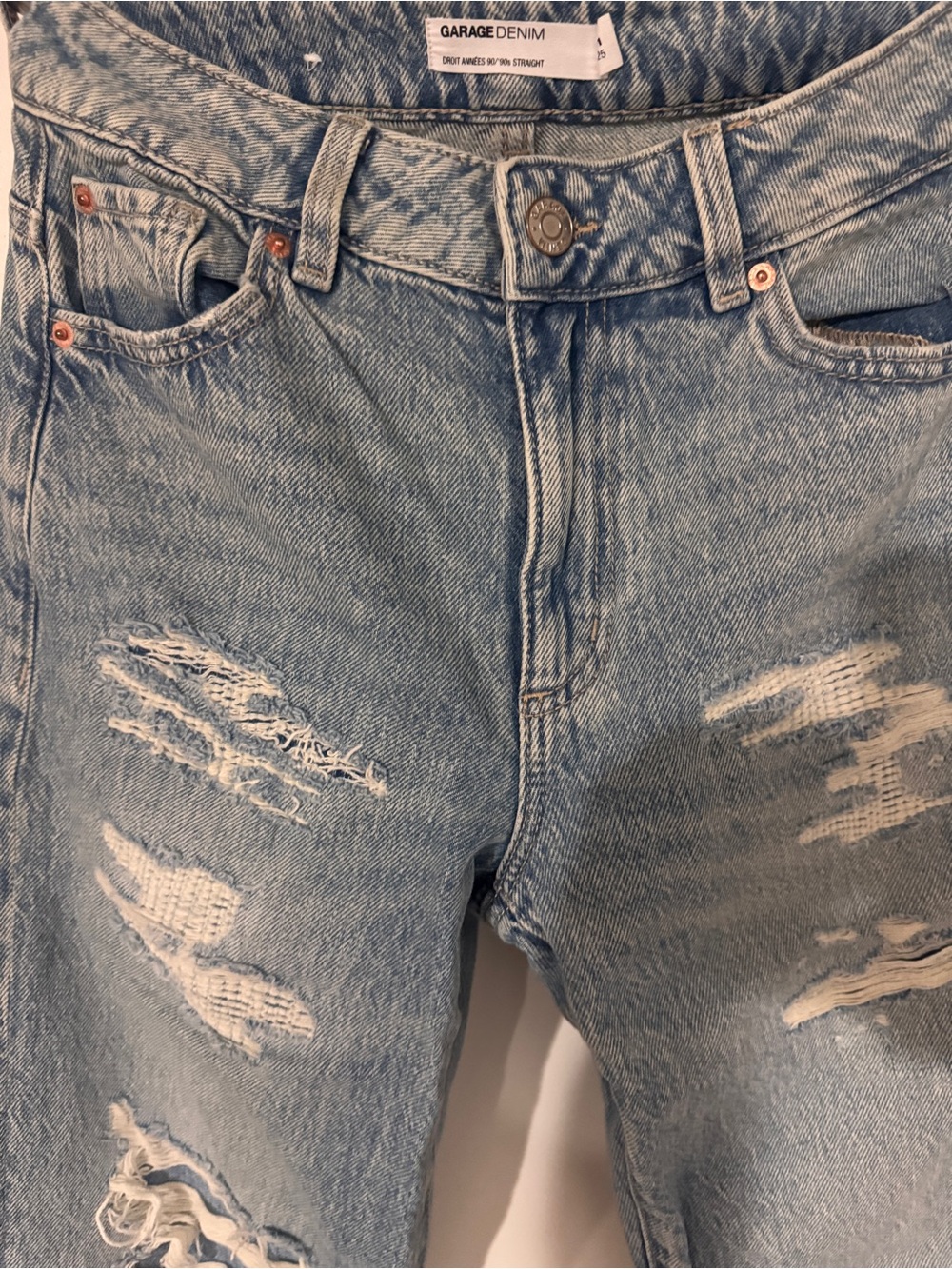 Garage Light Wash Distressed Boot Cut Jeans
